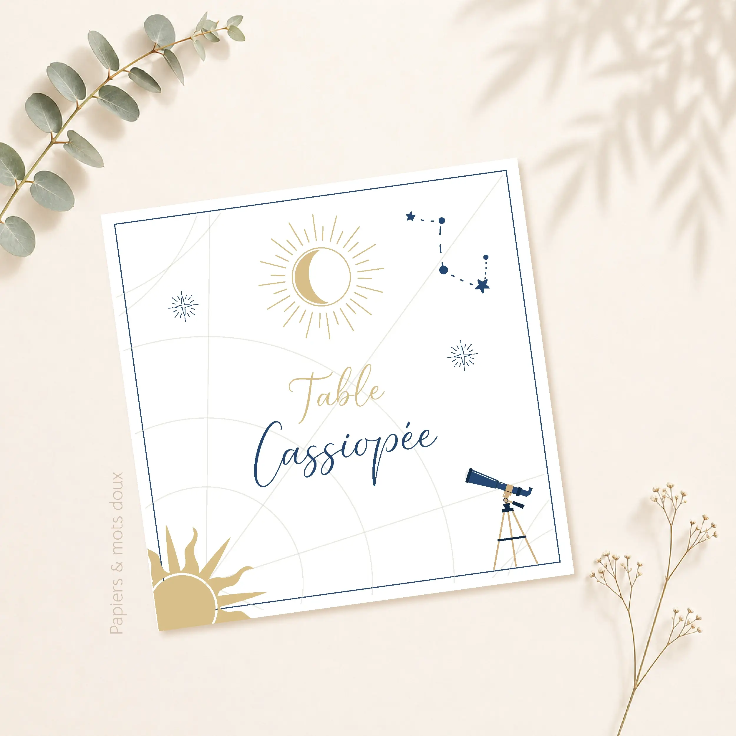 Carte nom de table Astral et Constellations